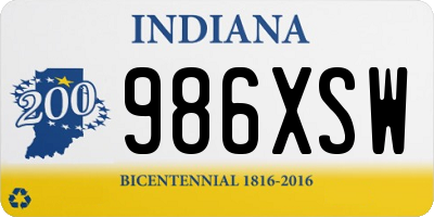 IN license plate 986XSW