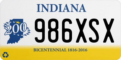 IN license plate 986XSX