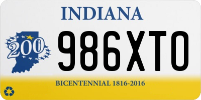 IN license plate 986XTO