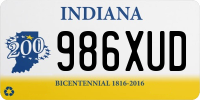 IN license plate 986XUD