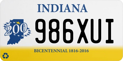 IN license plate 986XUI