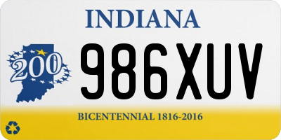 IN license plate 986XUV