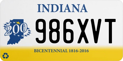 IN license plate 986XVT