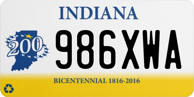 IN license plate 986XWA