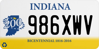 IN license plate 986XWV
