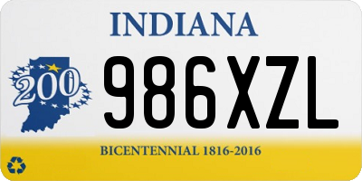 IN license plate 986XZL