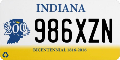 IN license plate 986XZN