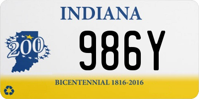 IN license plate 986Y