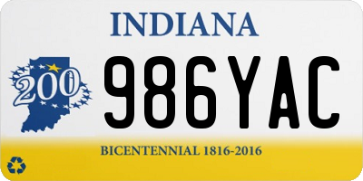 IN license plate 986YAC