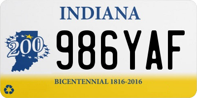 IN license plate 986YAF