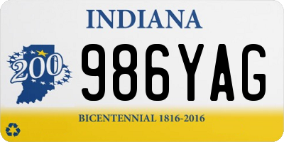 IN license plate 986YAG