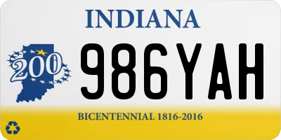 IN license plate 986YAH
