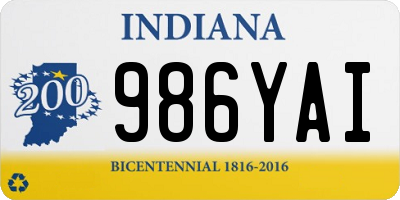 IN license plate 986YAI