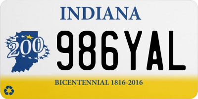 IN license plate 986YAL