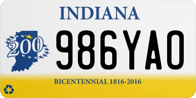 IN license plate 986YAO