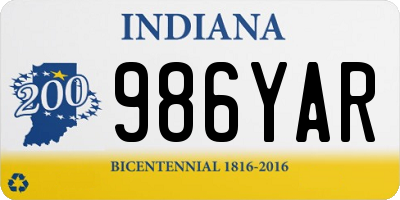 IN license plate 986YAR