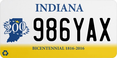 IN license plate 986YAX