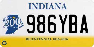 IN license plate 986YBA