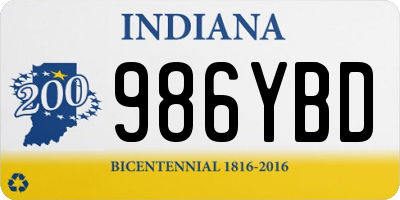 IN license plate 986YBD