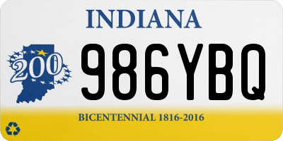 IN license plate 986YBQ