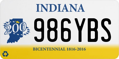 IN license plate 986YBS