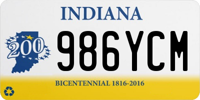 IN license plate 986YCM