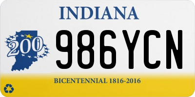 IN license plate 986YCN