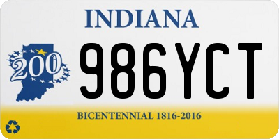 IN license plate 986YCT