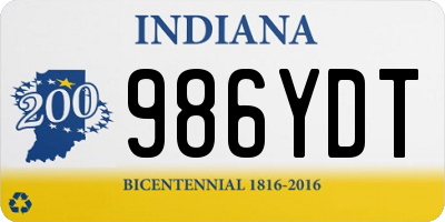 IN license plate 986YDT