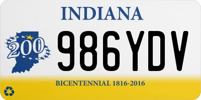 IN license plate 986YDV