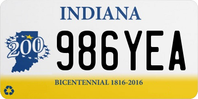 IN license plate 986YEA