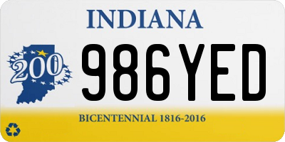 IN license plate 986YED