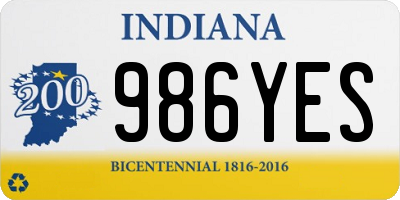 IN license plate 986YES