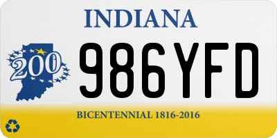 IN license plate 986YFD