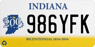 IN license plate 986YFK