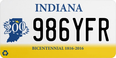 IN license plate 986YFR