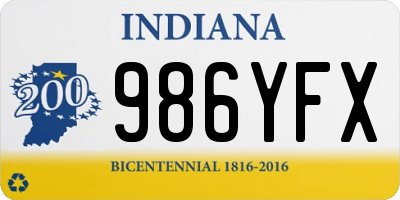 IN license plate 986YFX