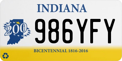 IN license plate 986YFY