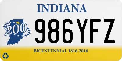 IN license plate 986YFZ