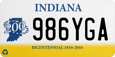 IN license plate 986YGA