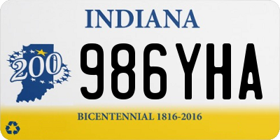 IN license plate 986YHA