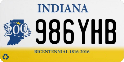 IN license plate 986YHB