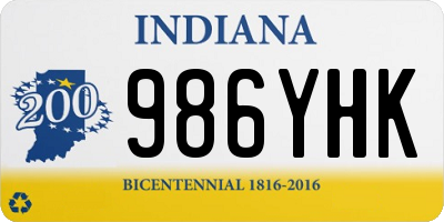 IN license plate 986YHK