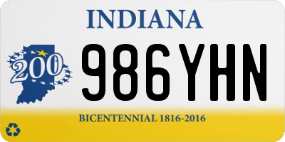 IN license plate 986YHN