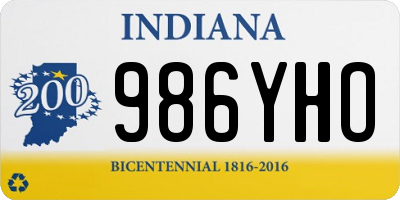 IN license plate 986YHO