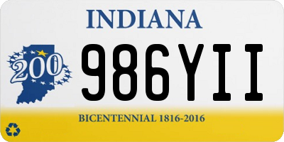 IN license plate 986YII