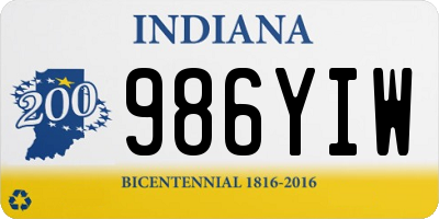 IN license plate 986YIW
