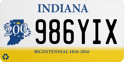 IN license plate 986YIX