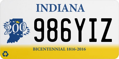 IN license plate 986YIZ