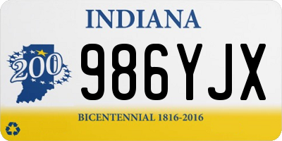 IN license plate 986YJX